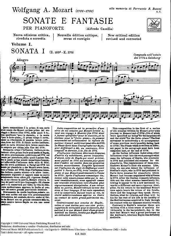 Sonate E Fantasie Volume I - NN. 1 - 11 - pro klavír